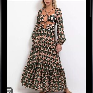 ❌SOLD PatBo Geometric Patterned Maxi Dress size XL
